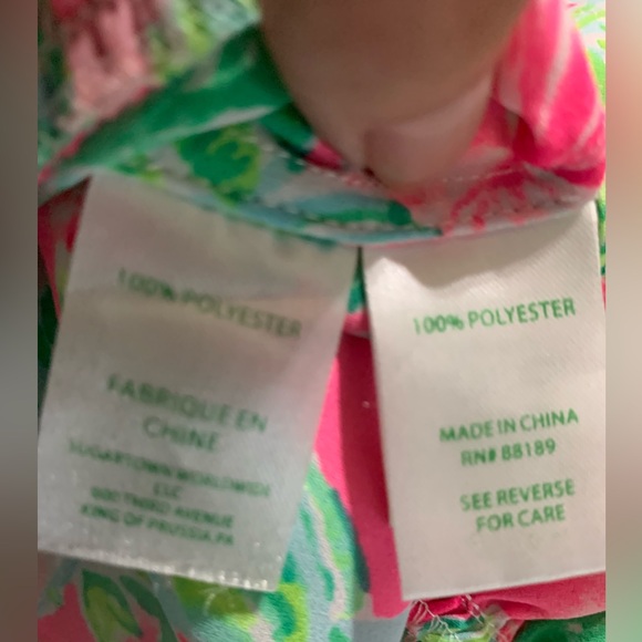 Lilly Pulitzer Women's Pink and Green Tensley Top - Picture 14 of 16
